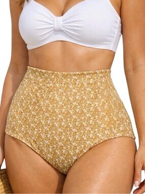 June Loop High Waisted Floral Bikini Bottoms XL NWT Retro